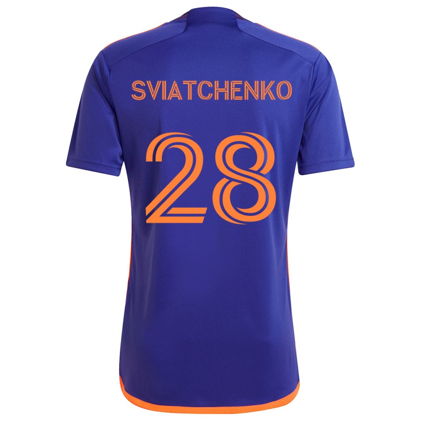 Criança Camisola Erik Sviatchenko #28 Laranja Roxa Alternativa 2024/25 Camisa