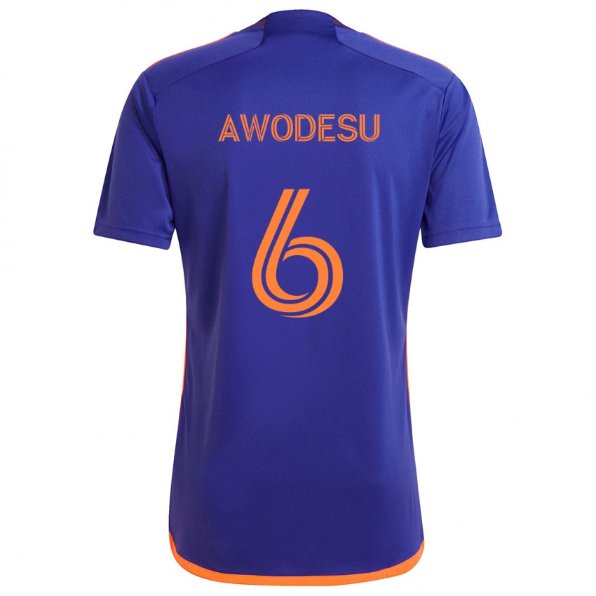 Criança Camisola Femi Awodesu #6 Laranja Roxa Alternativa 2024/25 Camisa