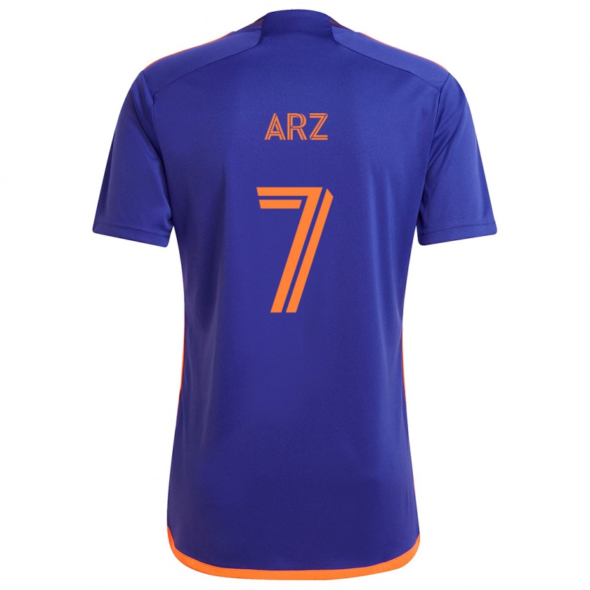 Criança Camisola Exon Arzú #7 Laranja Roxa Alternativa 2024/25 Camisa