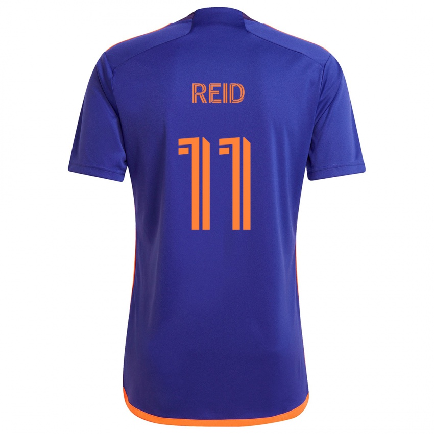 Criança Camisola Isaiah Reid #11 Laranja Roxa Alternativa 2024/25 Camisa