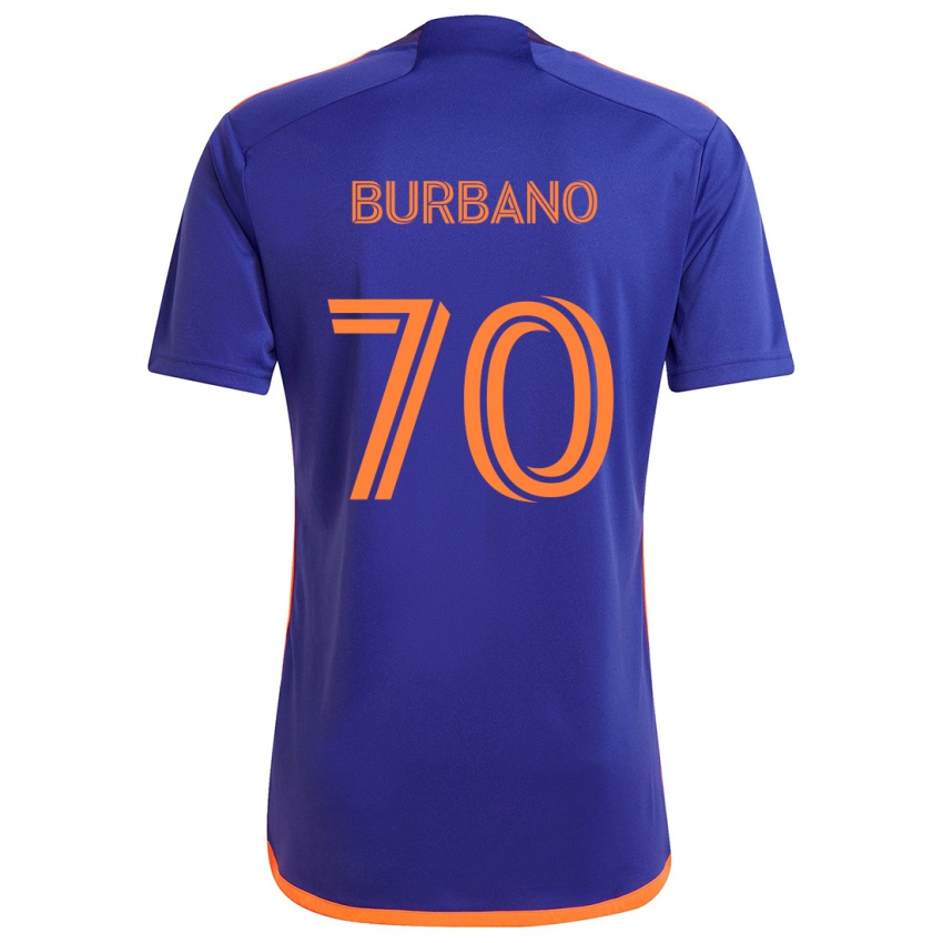 Criança Camisola Jordy Burbano #70 Laranja Roxa Alternativa 2024/25 Camisa