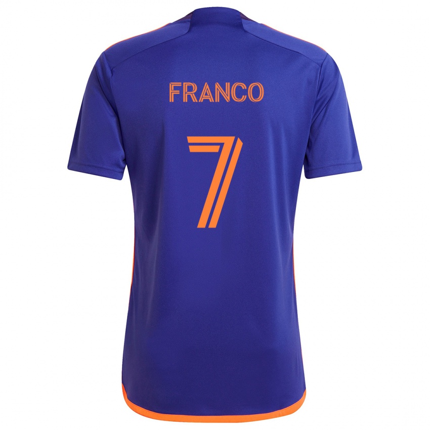 Criança Camisola Iván Franco #7 Laranja Roxa Alternativa 2024/25 Camisa