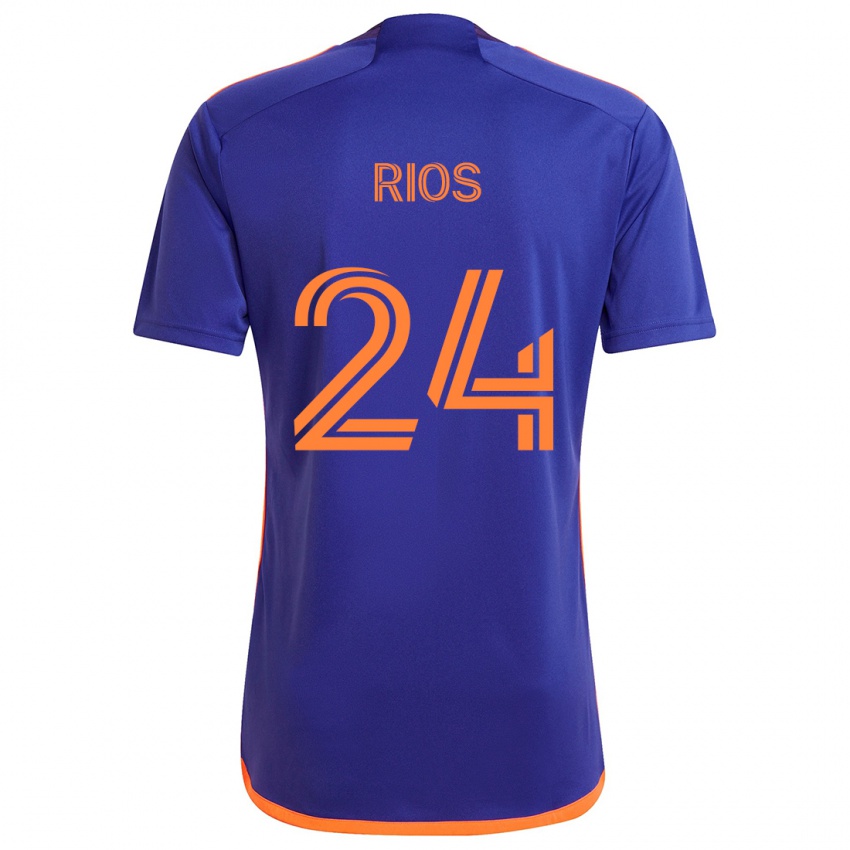 Criança Camisola Paolo Ríos #24 Laranja Roxa Alternativa 2024/25 Camisa