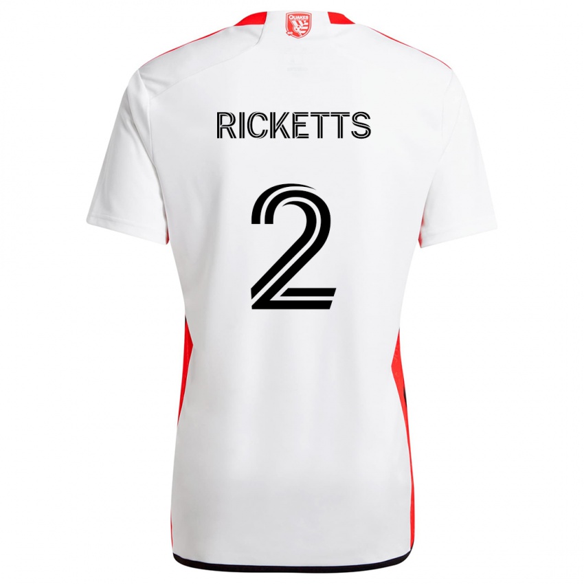 Criança Camisola Jamar Ricketts #2 Branco Vermelho Alternativa 2024/25 Camisa