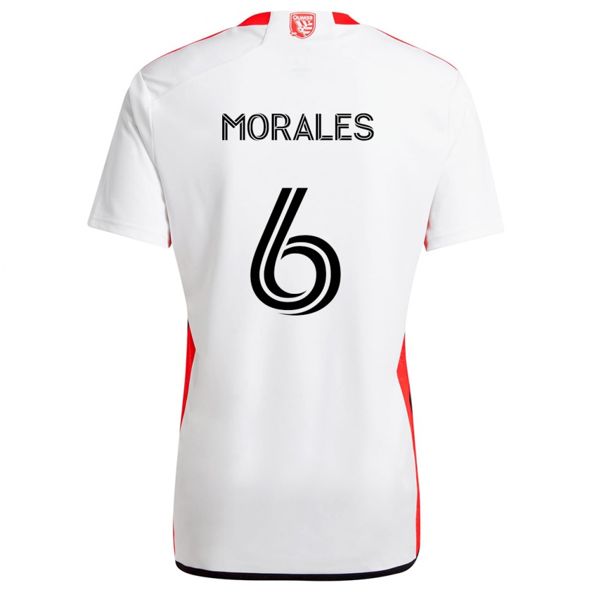 Criança Camisola Alfredo Morales #6 Branco Vermelho Alternativa 2024/25 Camisa