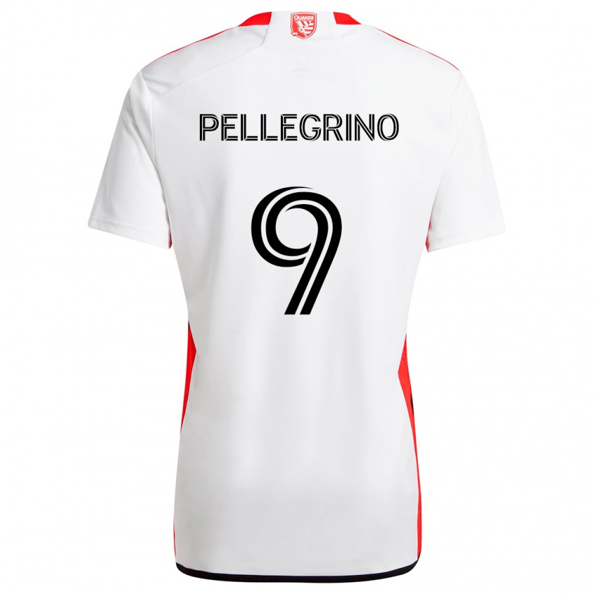 Criança Camisola Amahl Pellegrino #9 Branco Vermelho Alternativa 2024/25 Camisa