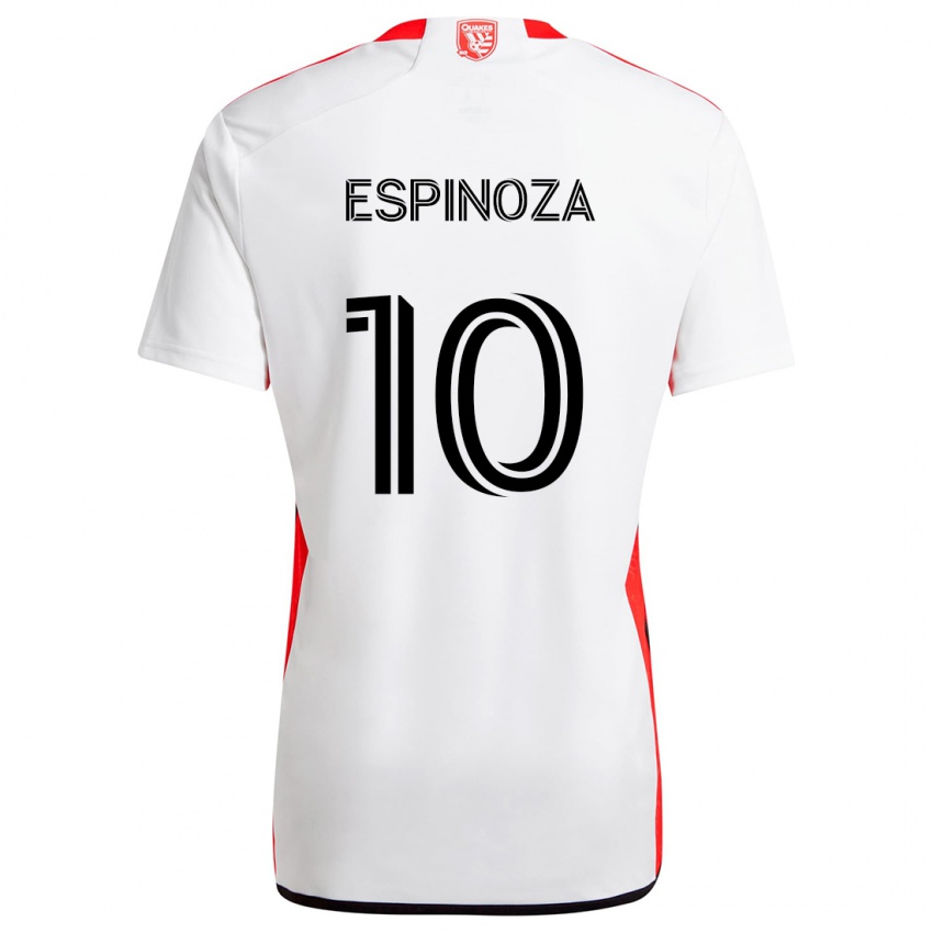 Criança Camisola Cristian Espinoza #10 Branco Vermelho Alternativa 2024/25 Camisa