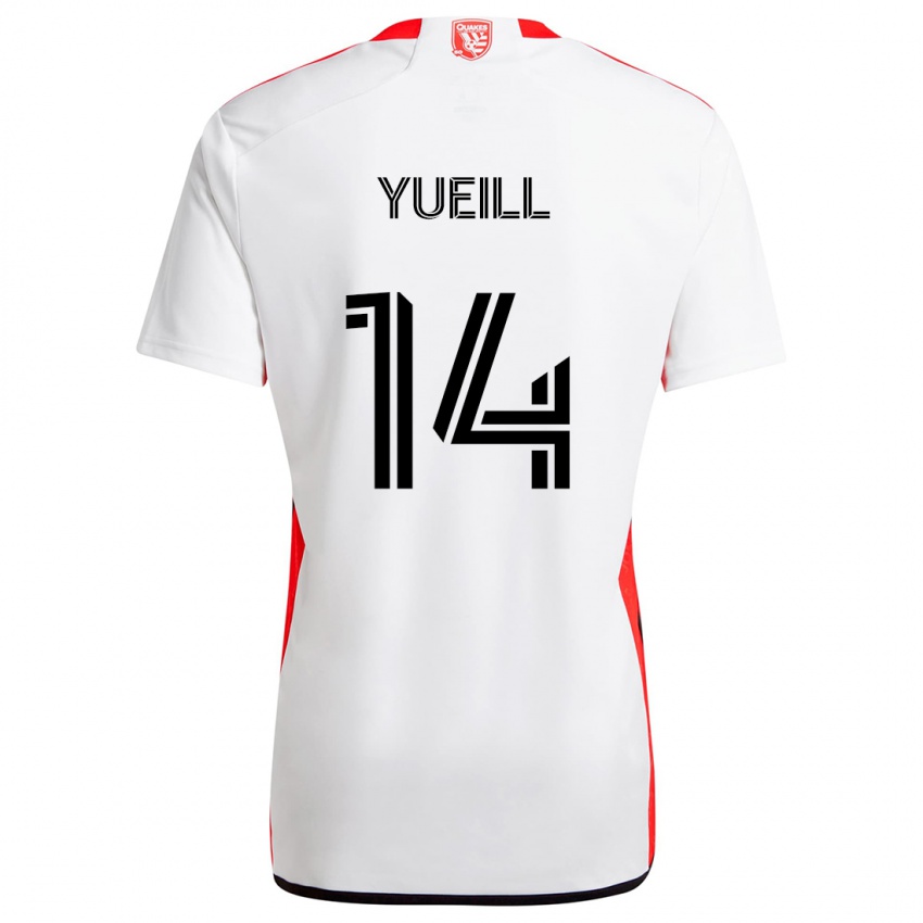 Criança Camisola Jackson Yueill #14 Branco Vermelho Alternativa 2024/25 Camisa