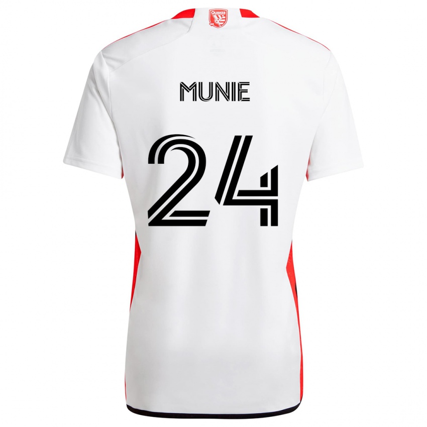 Criança Camisola Daniel Munie #24 Branco Vermelho Alternativa 2024/25 Camisa