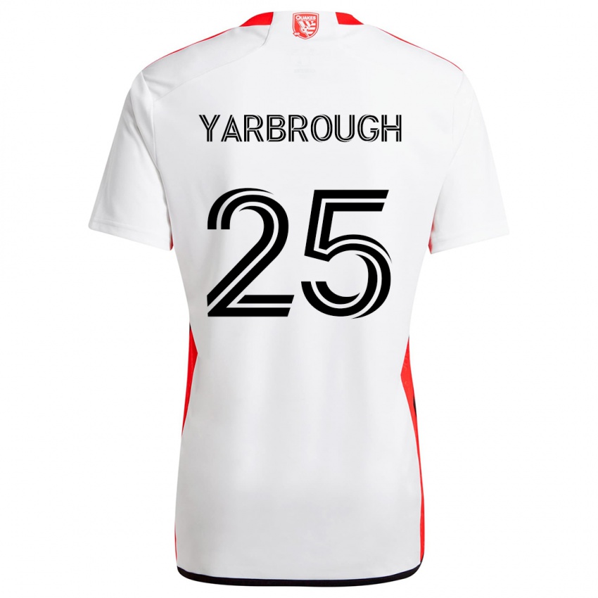 Criança Camisola William Yarbrough #25 Branco Vermelho Alternativa 2024/25 Camisa