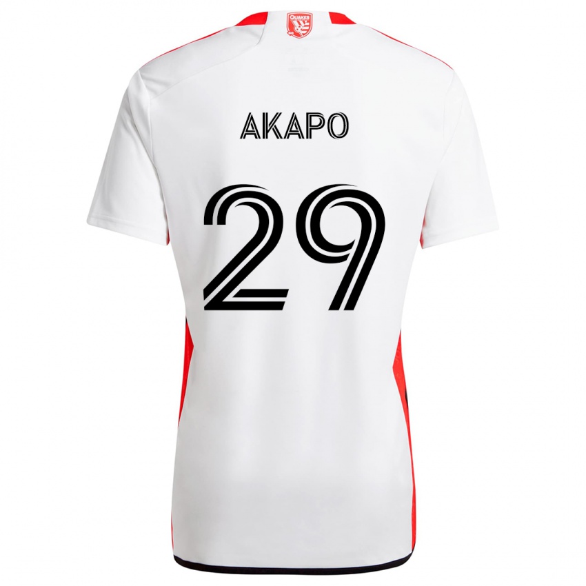 Criança Camisola Carlos Akapo #29 Branco Vermelho Alternativa 2024/25 Camisa