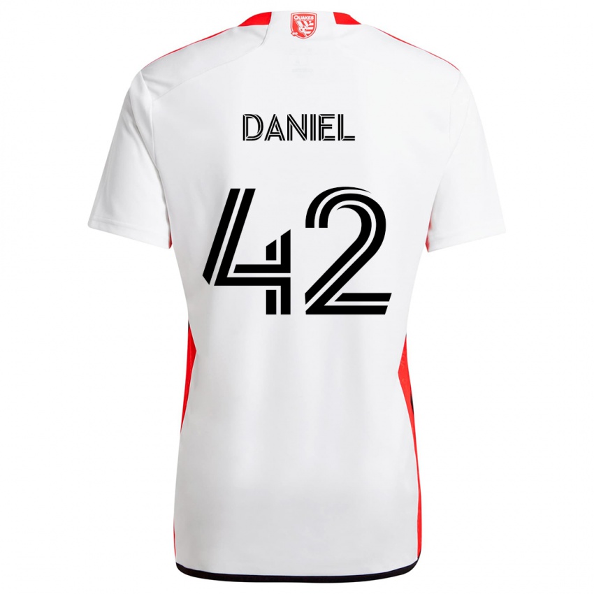 Criança Camisola Daniel #42 Branco Vermelho Alternativa 2024/25 Camisa