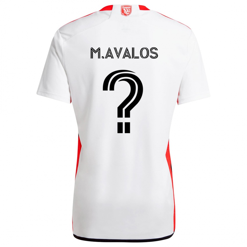 Criança Camisola Marcelo Avalos #0 Branco Vermelho Alternativa 2024/25 Camisa