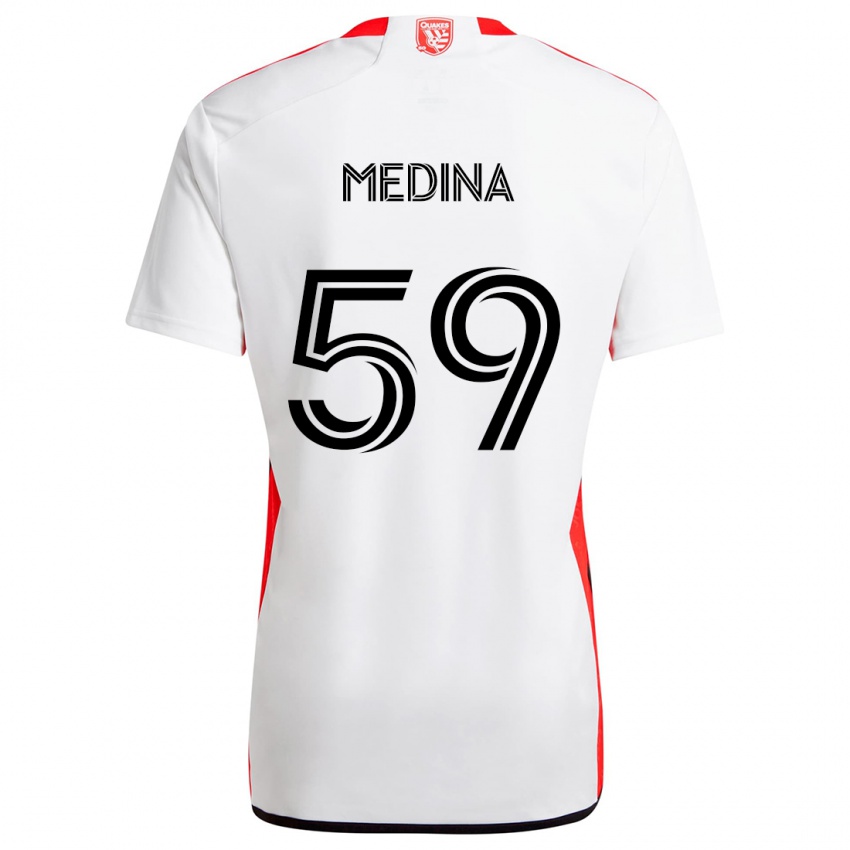 Criança Camisola Cruz Medina #59 Branco Vermelho Alternativa 2024/25 Camisa