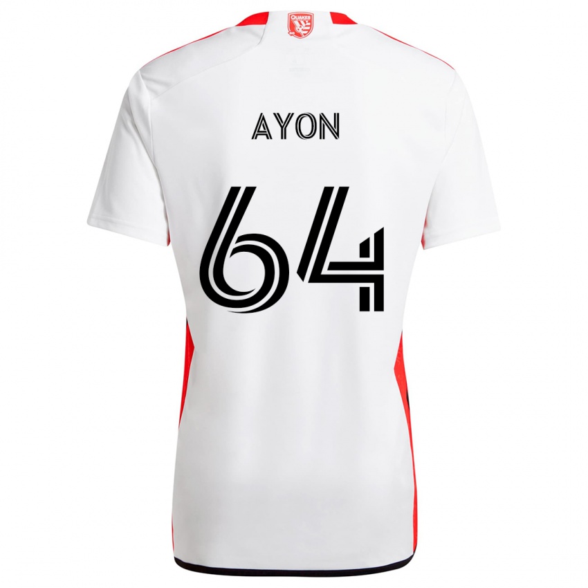 Criança Camisola Jerry Ayon #64 Branco Vermelho Alternativa 2024/25 Camisa