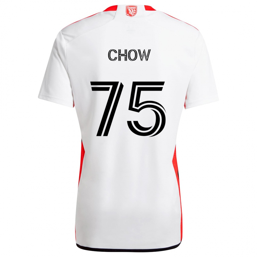 Criança Camisola Alex Chow #75 Branco Vermelho Alternativa 2024/25 Camisa