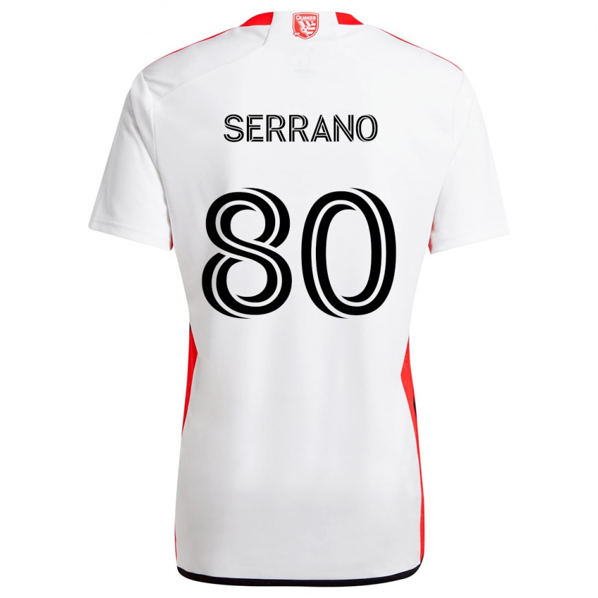 Criança Camisola David Serrano #80 Branco Vermelho Alternativa 2024/25 Camisa