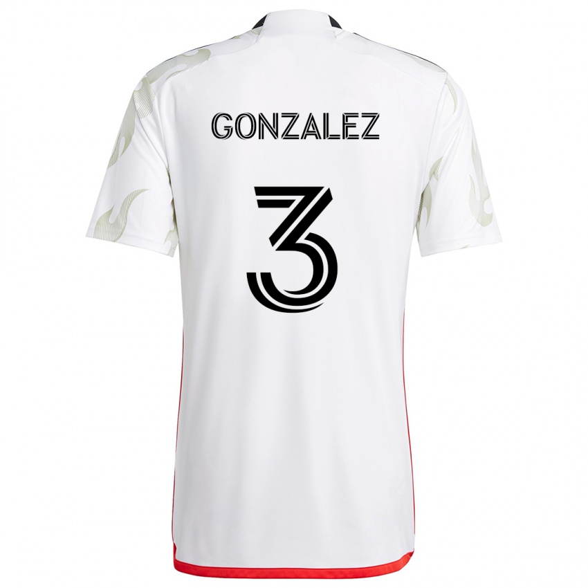 Criança Camisola Omar González #3 Branco Vermelho Preto Alternativa 2024/25 Camisa