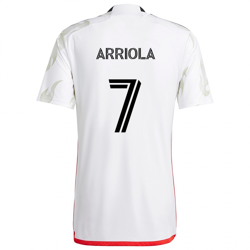 Criança Camisola Paul Arriola #7 Branco Vermelho Preto Alternativa 2024/25 Camisa