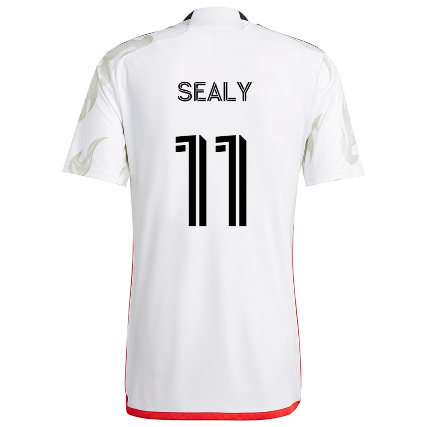 Criança Camisola Dante Sealy #11 Branco Vermelho Preto Alternativa 2024/25 Camisa