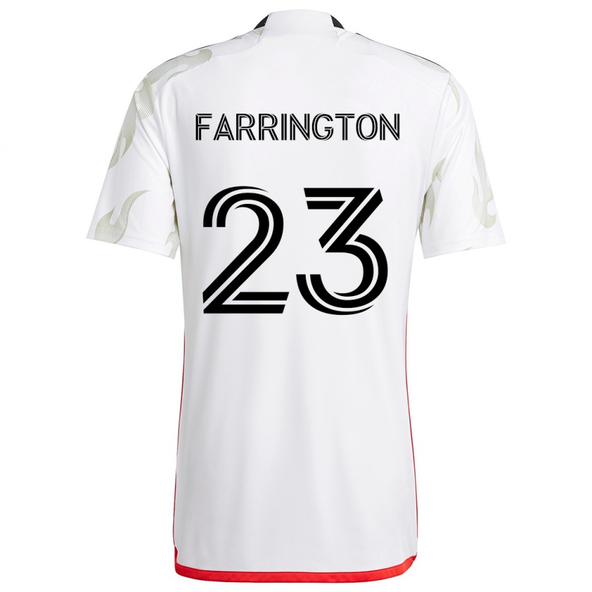 Criança Camisola Logan Farrington #23 Branco Vermelho Preto Alternativa 2024/25 Camisa