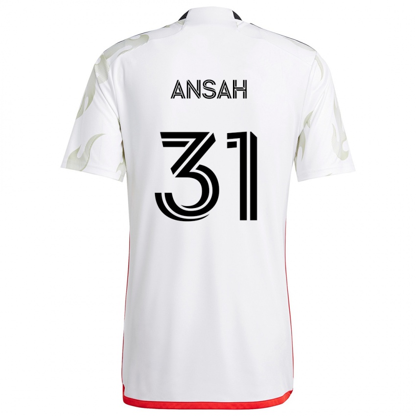 Criança Camisola Eugene Ansah #31 Branco Vermelho Preto Alternativa 2024/25 Camisa