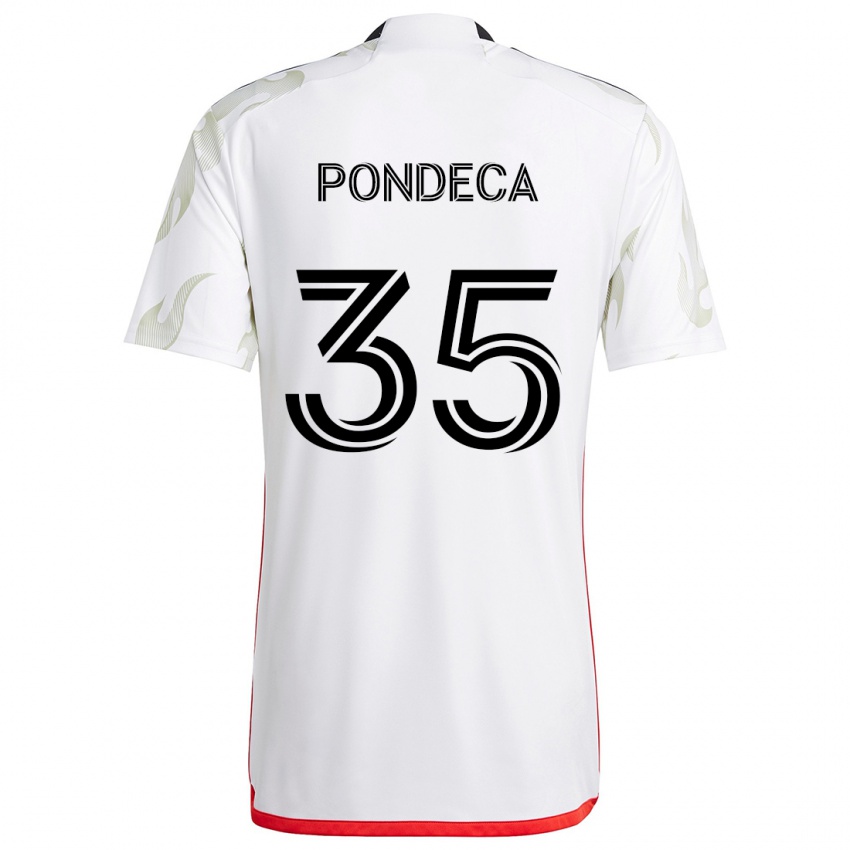 Criança Camisola Tomas Pondeca #35 Branco Vermelho Preto Alternativa 2024/25 Camisa