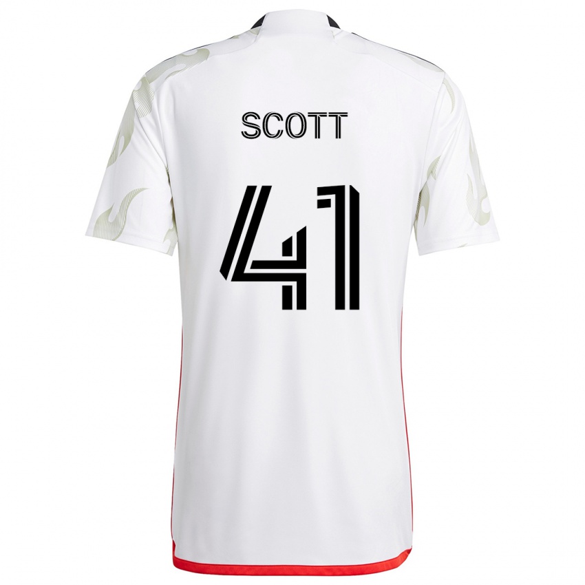 Criança Camisola Tarik Scott #41 Branco Vermelho Preto Alternativa 2024/25 Camisa