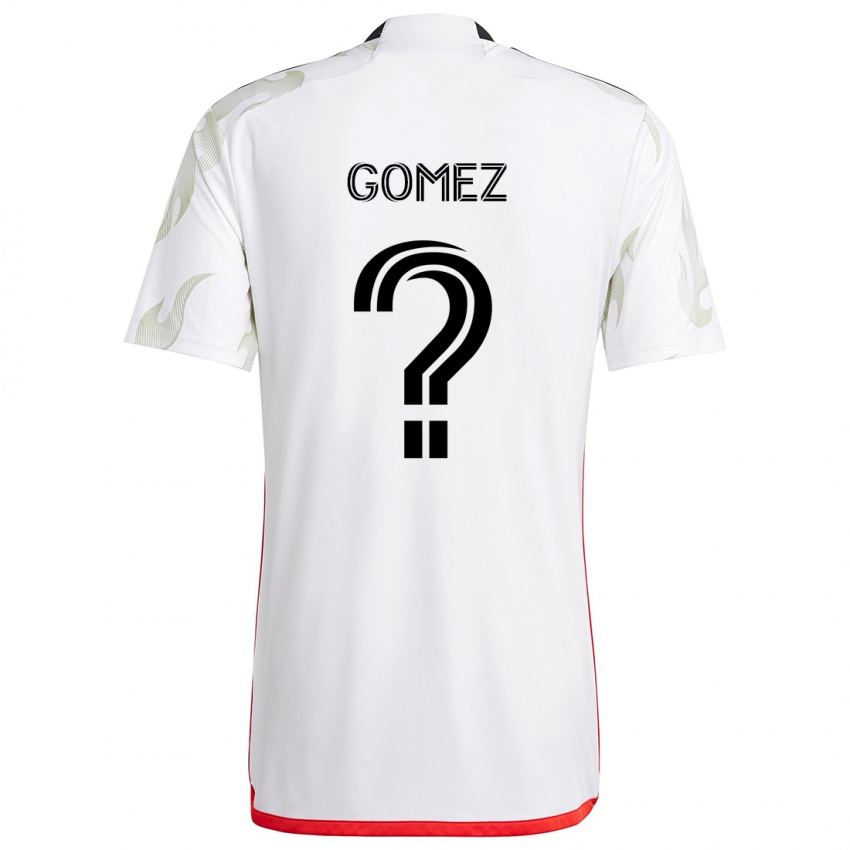 Criança Camisola Victor Gomez #0 Branco Vermelho Preto Alternativa 2024/25 Camisa