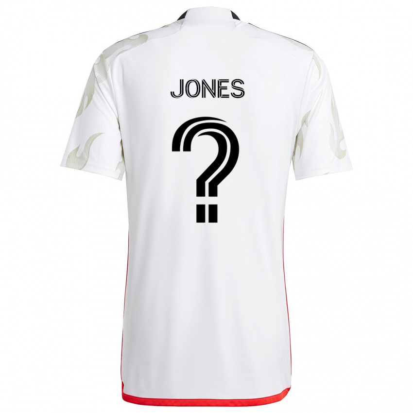 Criança Camisola Jordan Jones #0 Branco Vermelho Preto Alternativa 2024/25 Camisa