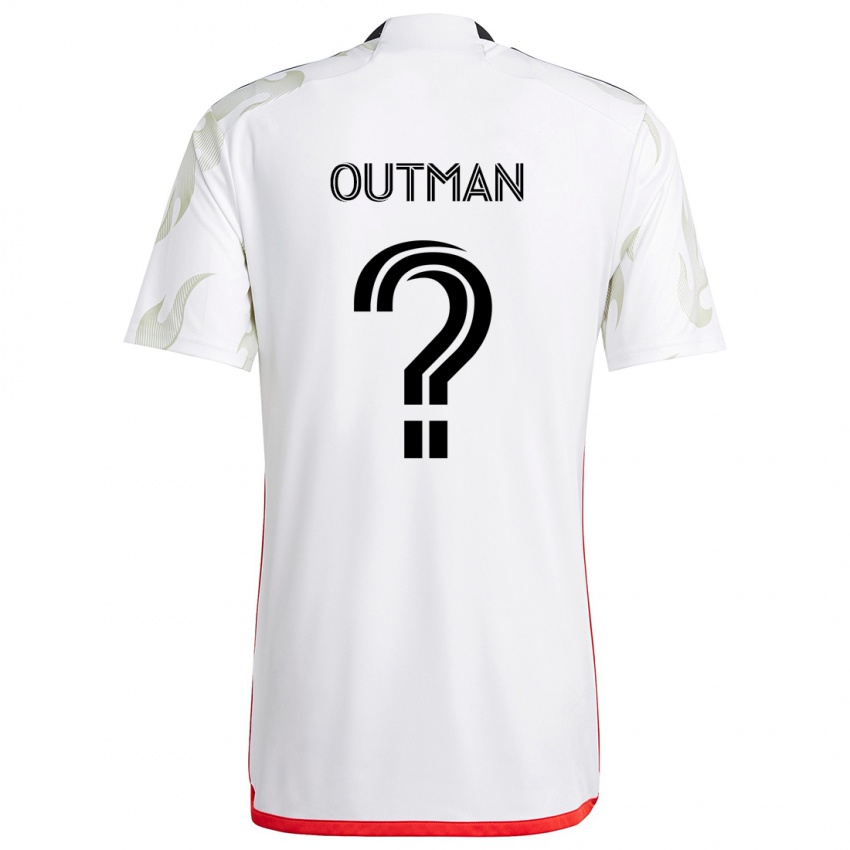 Criança Camisola Bryce Outman #0 Branco Vermelho Preto Alternativa 2024/25 Camisa