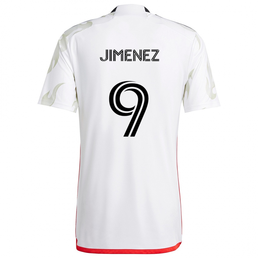 Criança Camisola Jesús Jiménez #9 Branco Vermelho Preto Alternativa 2024/25 Camisa