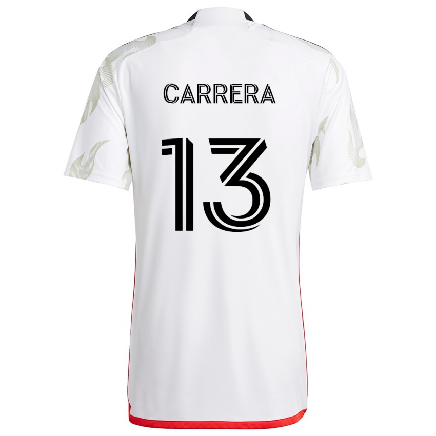 Criança Camisola Antonio Carrera #13 Branco Vermelho Preto Alternativa 2024/25 Camisa