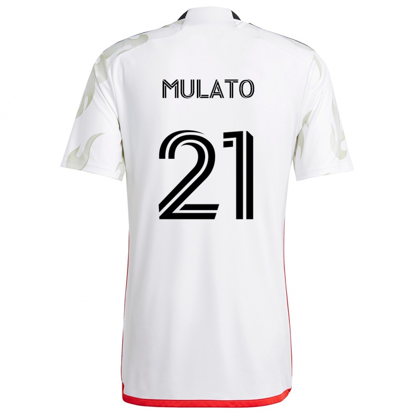 Criança Camisola José Mulato #21 Branco Vermelho Preto Alternativa 2024/25 Camisa