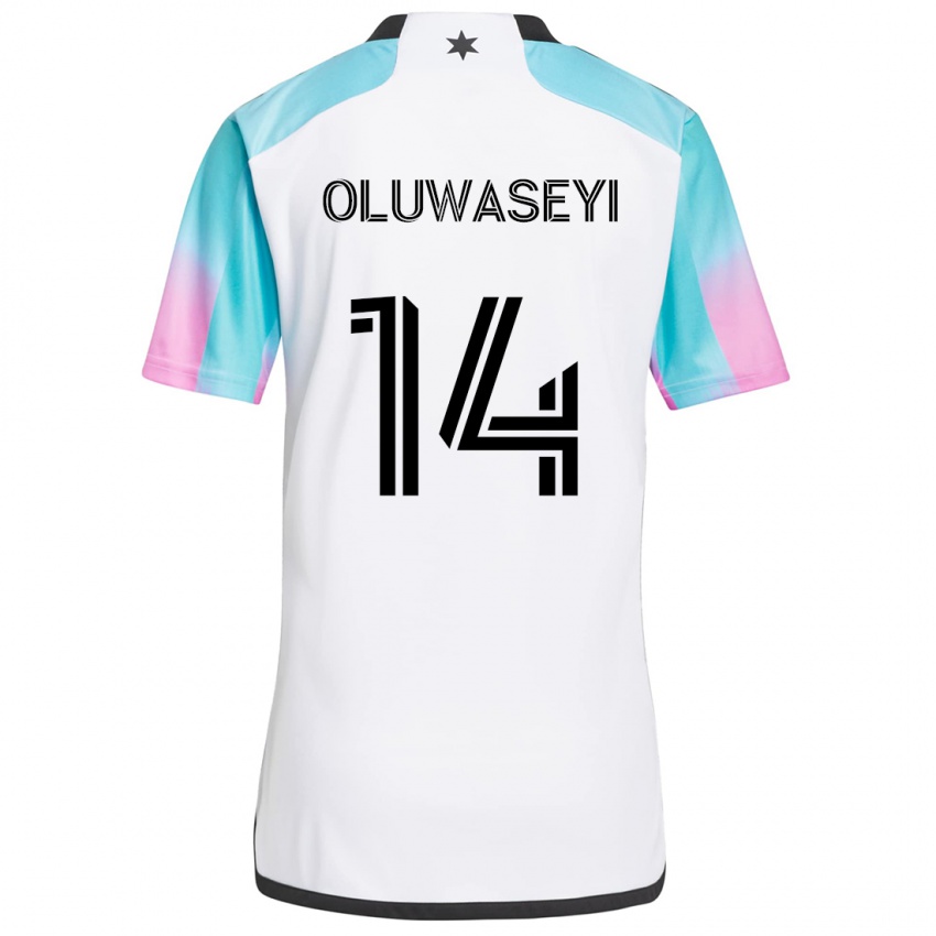 Criança Camisola Tani Oluwaseyi #14 Branco Azul Preto Alternativa 2024/25 Camisa