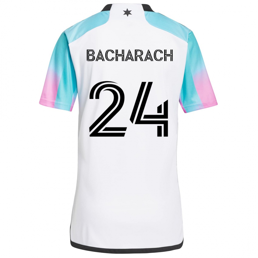 Criança Camisola Hugo Bacharach #24 Branco Azul Preto Alternativa 2024/25 Camisa