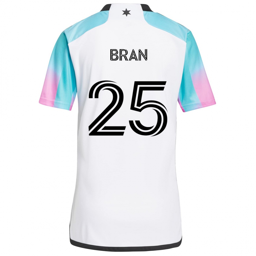 Criança Camisola Alejandro Bran #25 Branco Azul Preto Alternativa 2024/25 Camisa