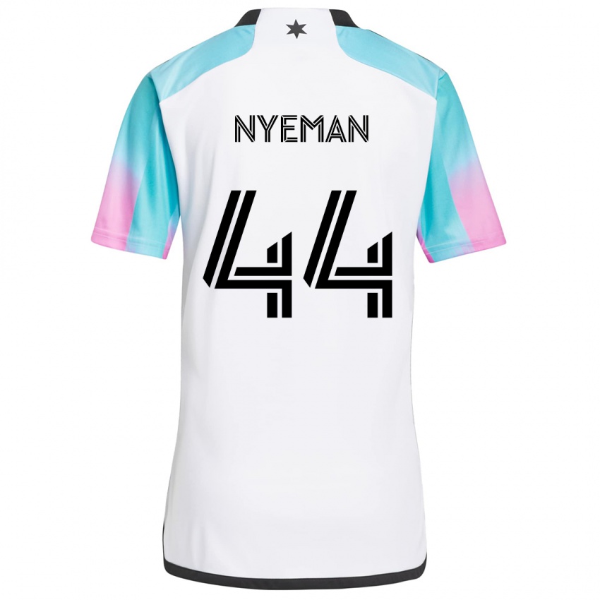 Criança Camisola Moses Nyeman #44 Branco Azul Preto Alternativa 2024/25 Camisa