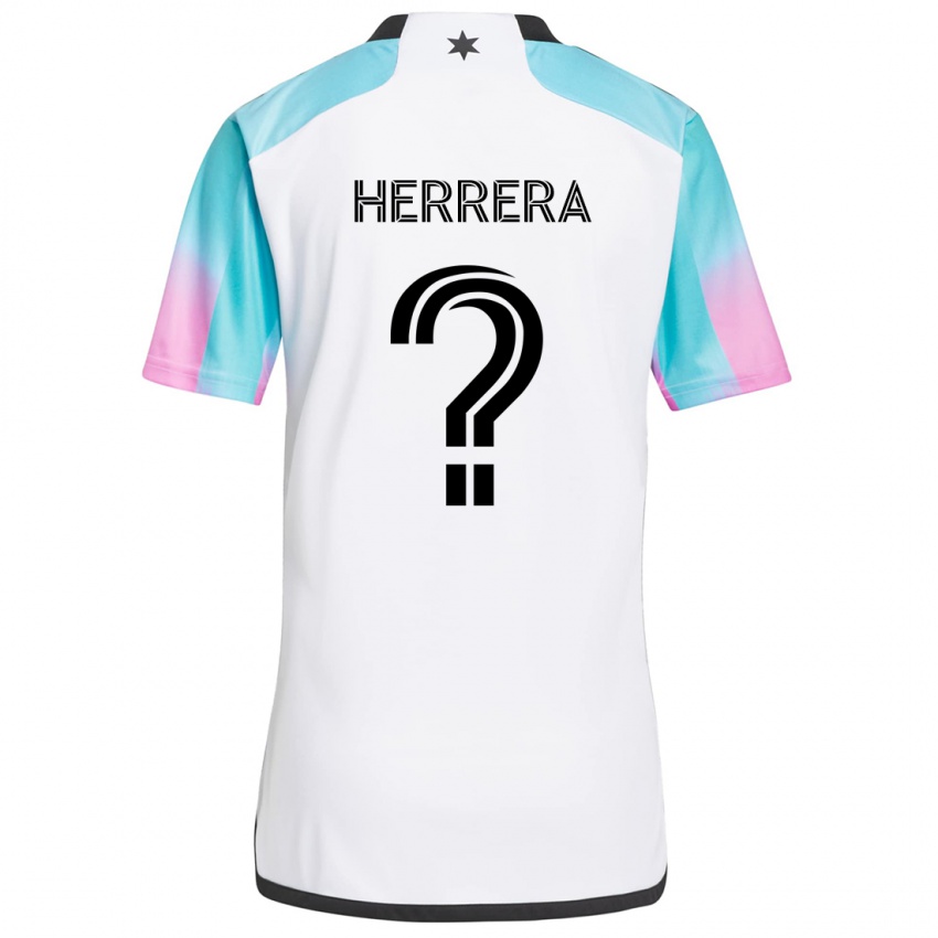 Criança Camisola Oscar Herrera #0 Branco Azul Preto Alternativa 2024/25 Camisa