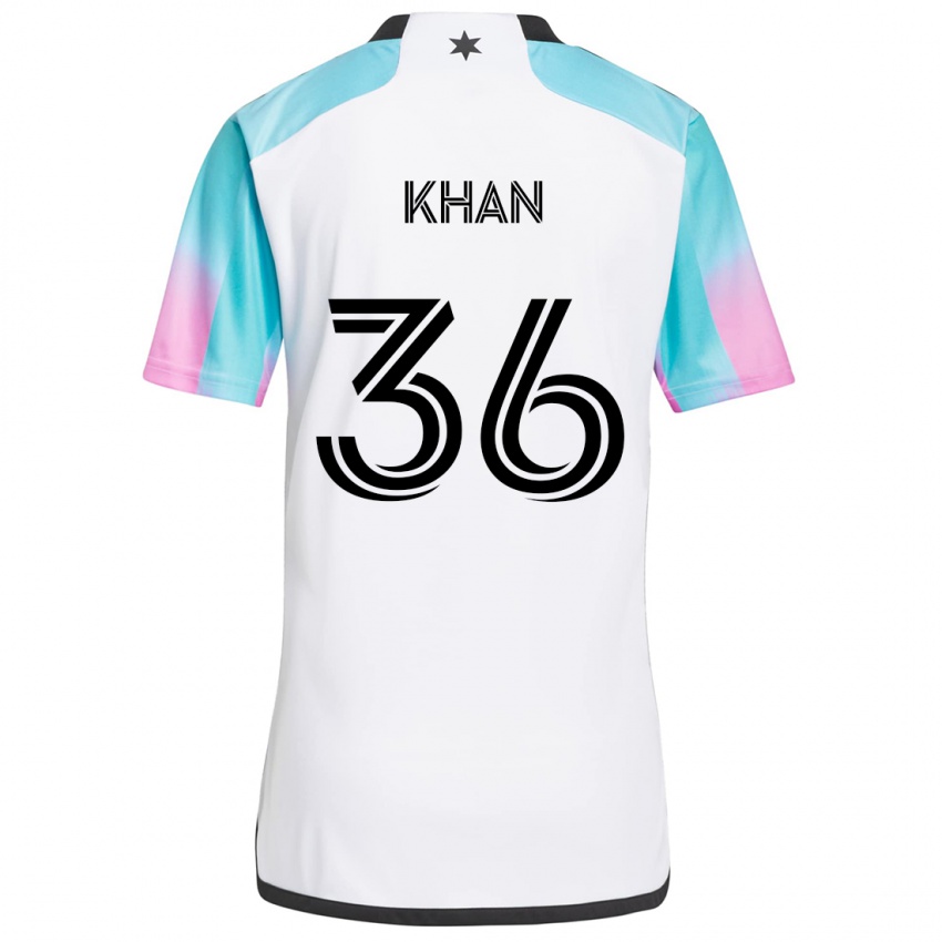 Criança Camisola Molik Khan #36 Branco Azul Preto Alternativa 2024/25 Camisa