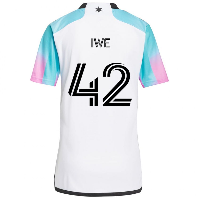 Criança Camisola Emmanuel Iwe #42 Branco Azul Preto Alternativa 2024/25 Camisa