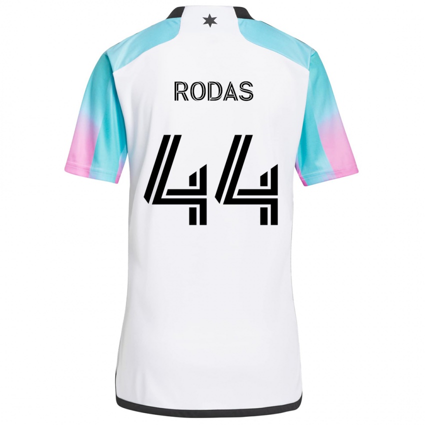 Criança Camisola Geremy Rodas #44 Branco Azul Preto Alternativa 2024/25 Camisa