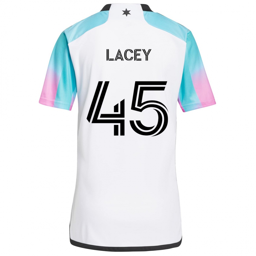 Criança Camisola Kameron Lacey #45 Branco Azul Preto Alternativa 2024/25 Camisa