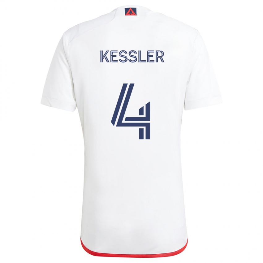 Criança Camisola Henry Kessler #4 Branco Vermelho Alternativa 2024/25 Camisa