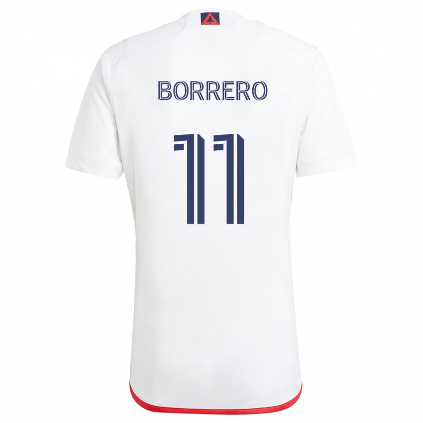 Criança Camisola Dylan Borrero #11 Branco Vermelho Alternativa 2024/25 Camisa