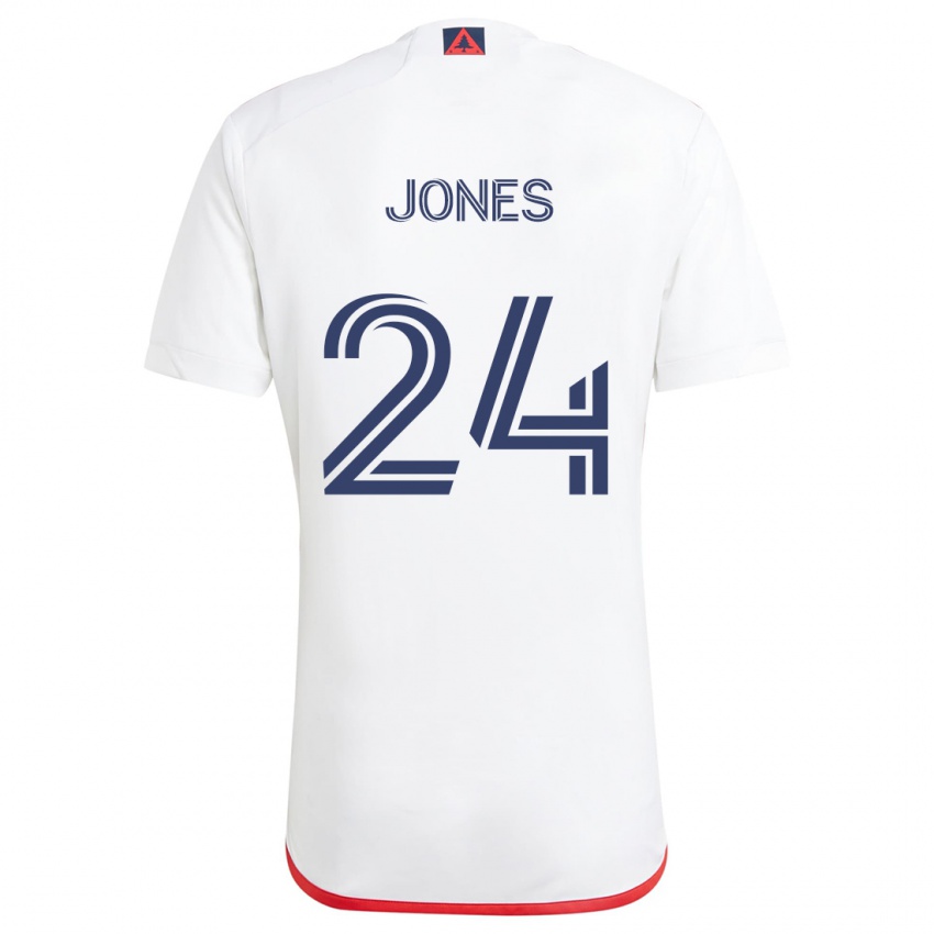 Criança Camisola Dejuan Jones #24 Branco Vermelho Alternativa 2024/25 Camisa