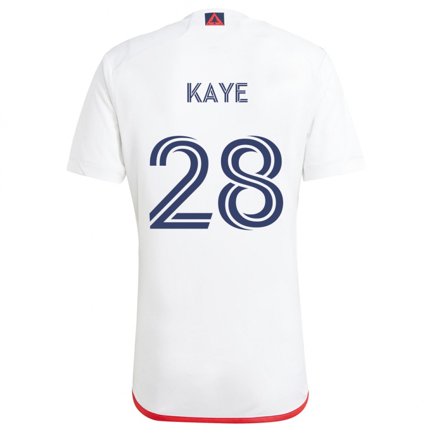 Criança Camisola Mark-Anthony Kaye #28 Branco Vermelho Alternativa 2024/25 Camisa