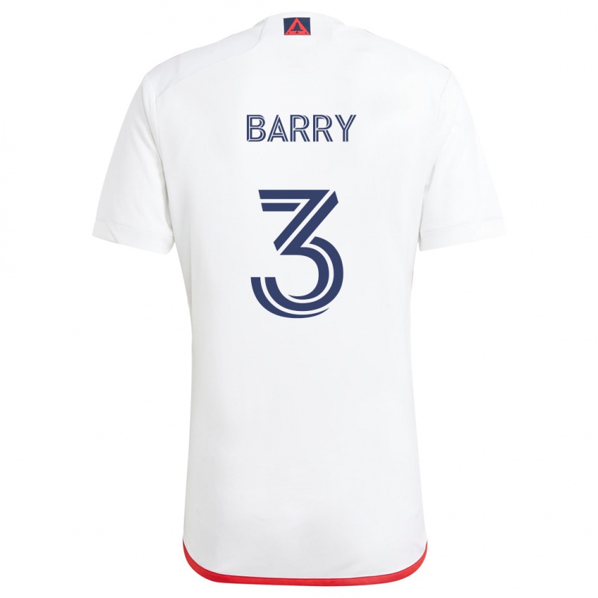 Criança Camisola Hesron Barry #3 Branco Vermelho Alternativa 2024/25 Camisa