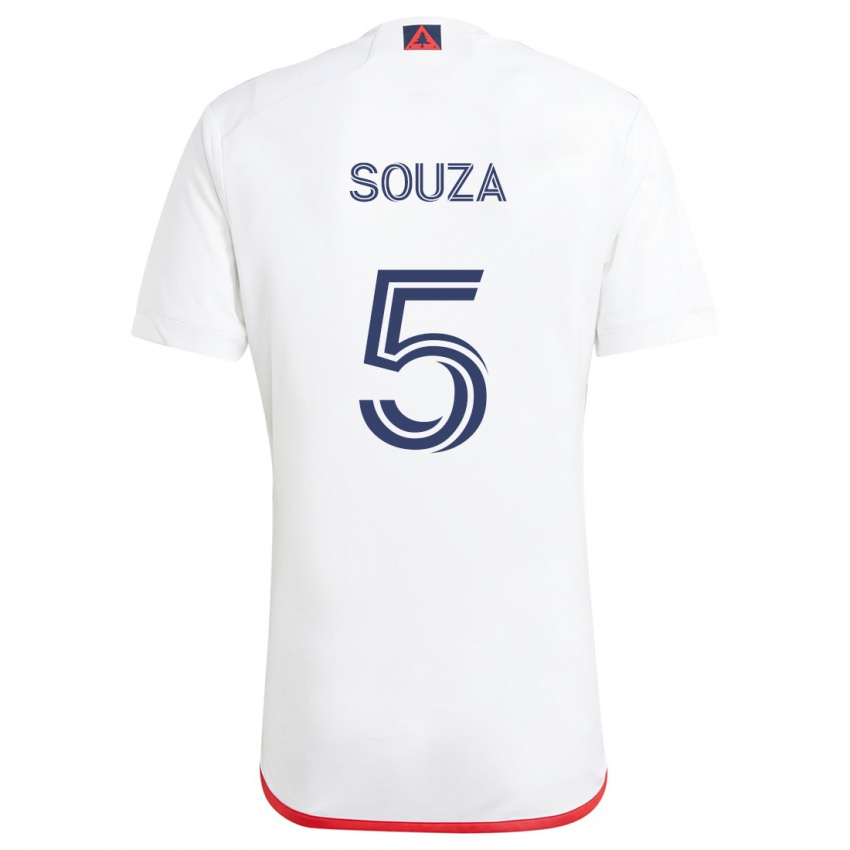 Criança Camisola Victor Souza #5 Branco Vermelho Alternativa 2024/25 Camisa