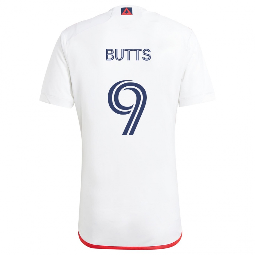 Criança Camisola Liam Butts #9 Branco Vermelho Alternativa 2024/25 Camisa